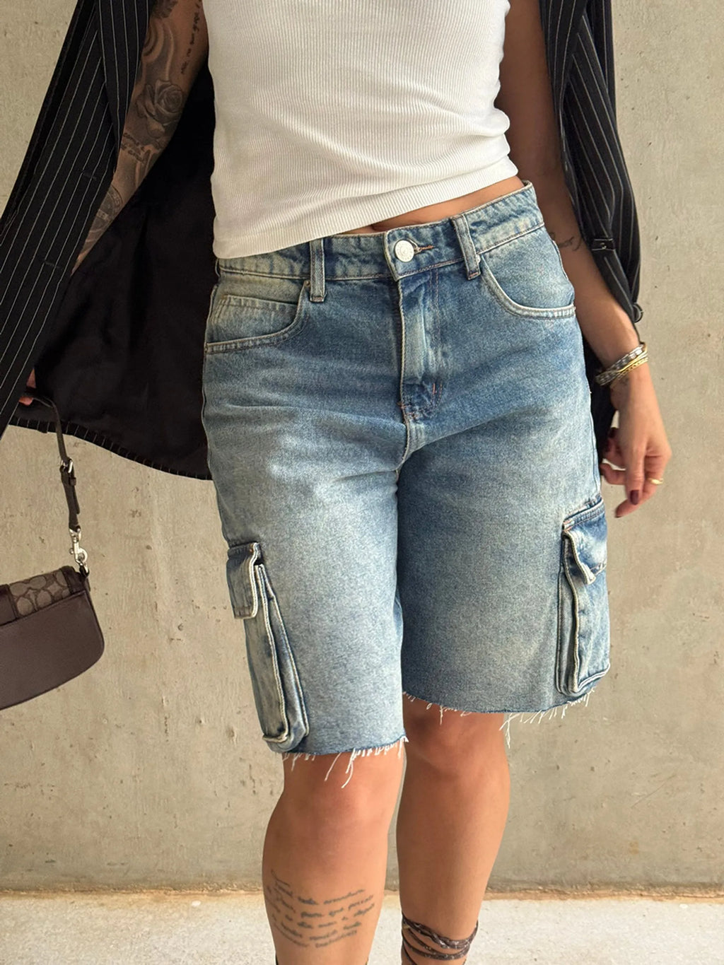 Cargo Denim Shorts